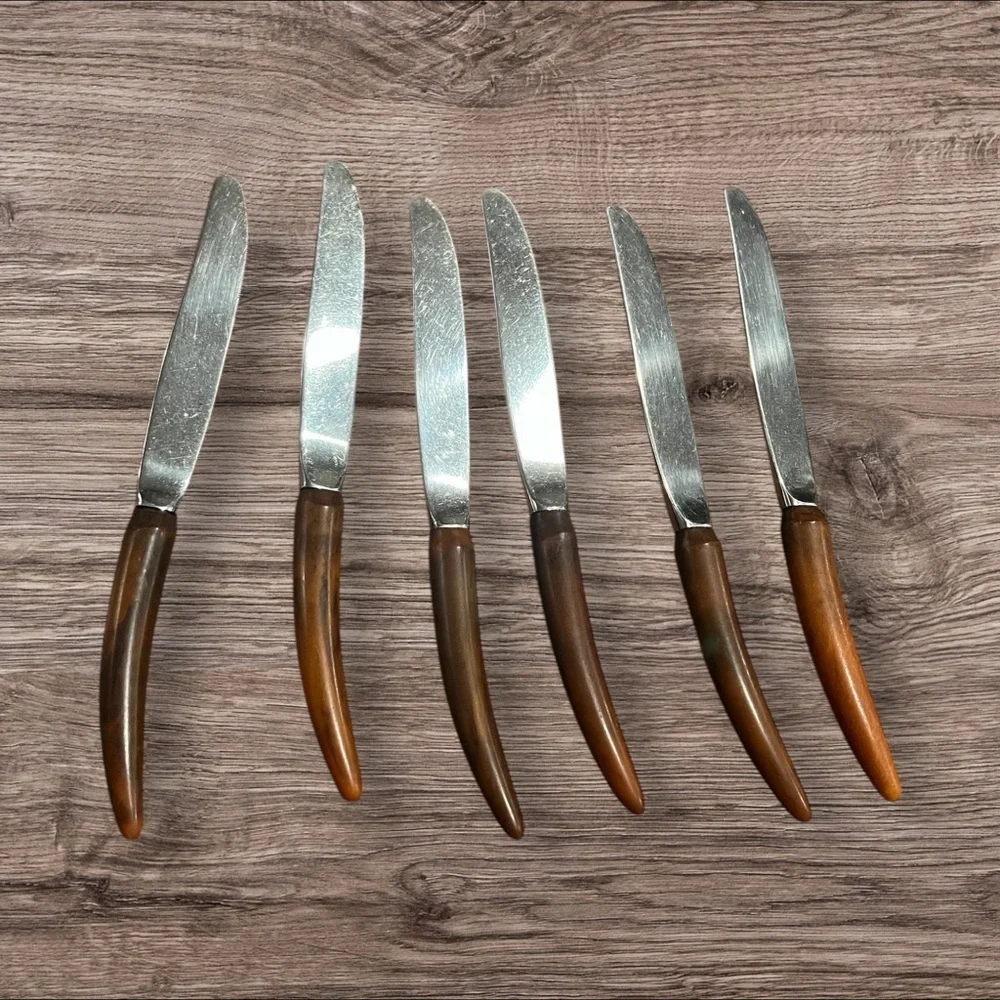 Vintage Faux Antler Set Of Knives Set of 6